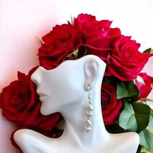 Faux Pearl Heart Shaped Earrings